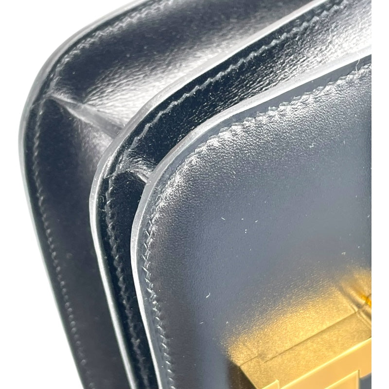 エルメス HERMES コンスタンス3 ミニ ミロワール K刻 ブラック GD金具 ボックスカーフ レディース ショルダーバッグ