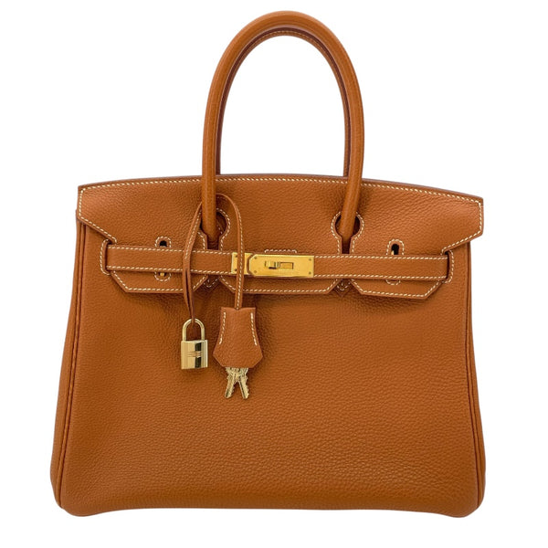 エルメス HERMES バーキン30 □E刻 ゴールド GD金具 トゴ レディース ハンドバッグ