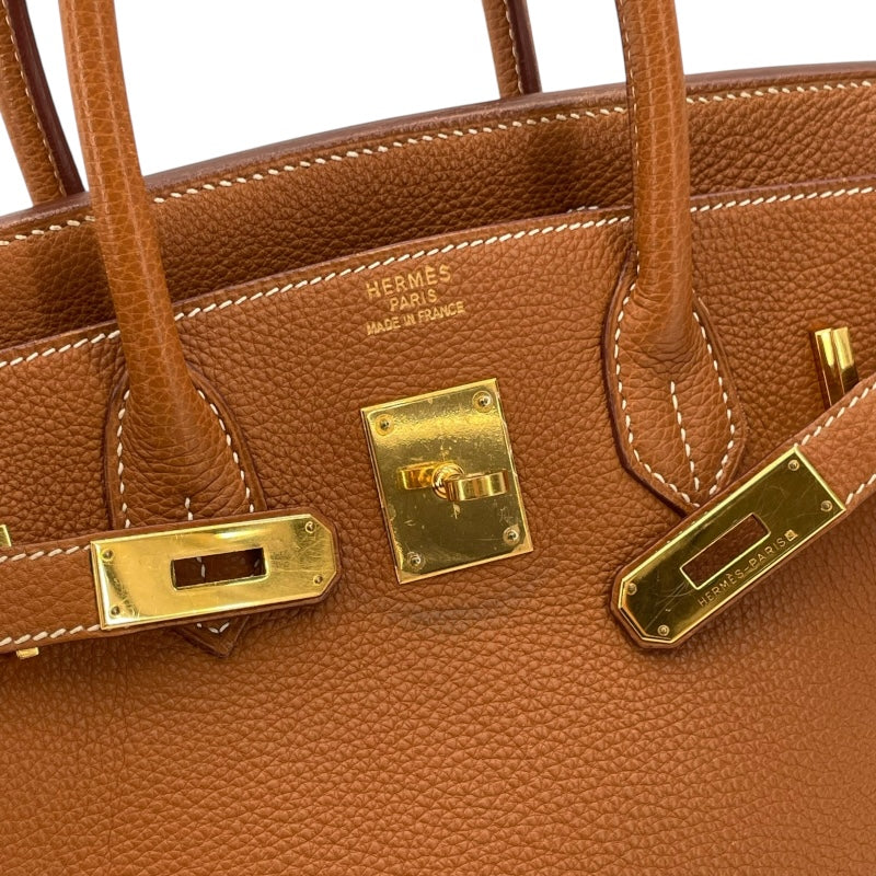 エルメス HERMES バーキン30 □E刻 ゴールド GD金具 トゴ レディース ハンドバッグ