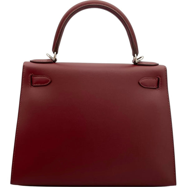 エルメス HERMES ケリーレター28 外縫い D刻 ルージュアッシュ・ヴァーミリオン SV金具 ソンブレロ・シェーブル・エプソン レディース ショルダーバッグ