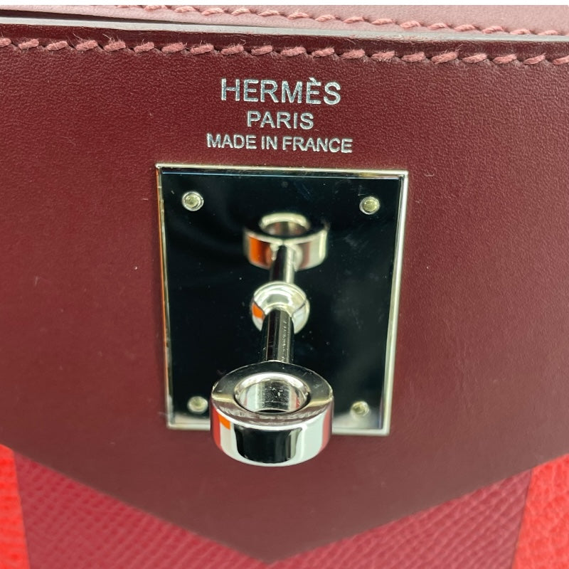 エルメス HERMES ケリーレター28 外縫い D刻 ルージュアッシュ・ヴァーミリオン SV金具 ソンブレロ・シェーブル・エプソン レディース ショルダーバッグ