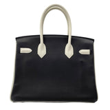 エルメス HERMES バーキン30 □K刻 ブラックxマッシュルーム SV金具 スイフト レディース ハンドバッグ