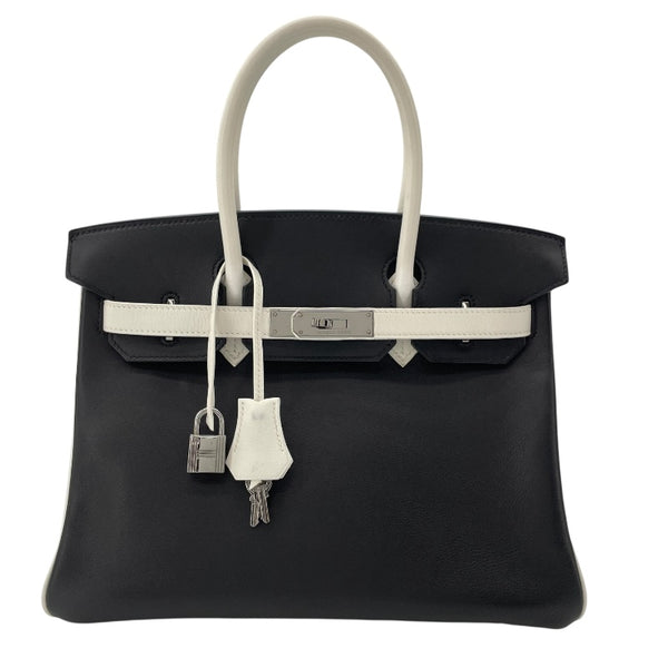 エルメス HERMES バーキン30 □K刻 ブラックxマッシュルーム SV金具 スイフト レディース ハンドバッグ