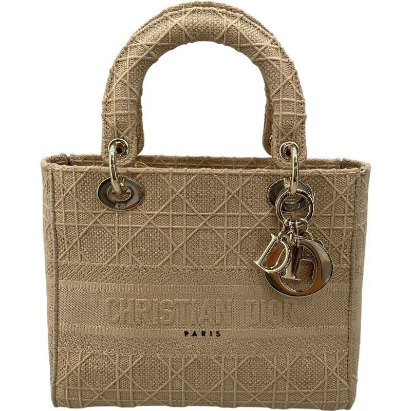 クリスチャン・ディオール Christian Dior レディディライト ミディアム ベージュ　GD金具 キャンバス レディース ショルダーバッグ