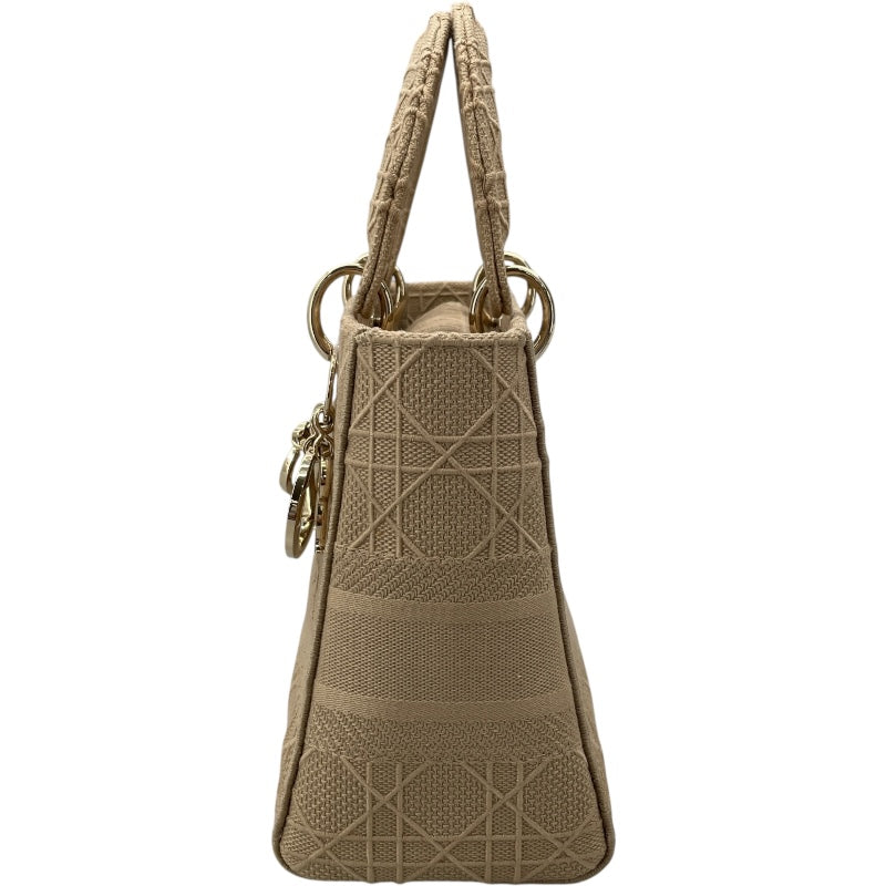クリスチャン・ディオール Christian Dior レディディライト ミディアム ベージュ　GD金具 キャンバス レディース ショルダーバッグ