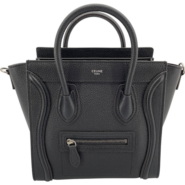 セリーヌ CELINE ラゲージ ナノショッパー 189243 ブラック ドラムドカーフ レディース ショルダーバッグ