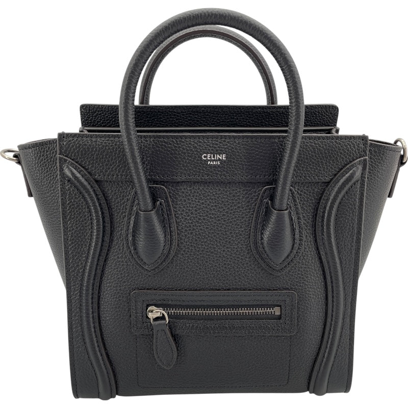 セリーヌ CELINE ラゲージ ナノショッパー 189243 ブラック ドラムドカーフ レディース ショルダーバッグ