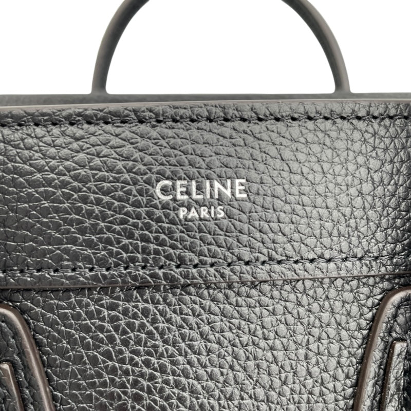 セリーヌ CELINE ラゲージ ナノショッパー 189243 ブラック ドラムドカーフ レディース ショルダーバッグ