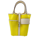 エルメス HERMES ピコタンロックPM カーゴ U刻 ジョーヌシトロンxナタ SV金具 トワル/スイフト レディース ハンドバッグ