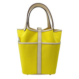 エルメス HERMES ピコタンロックPM カーゴ U刻 ジョーヌシトロンxナタ SV金具 トワル/スイフト レディース ハンドバッグ