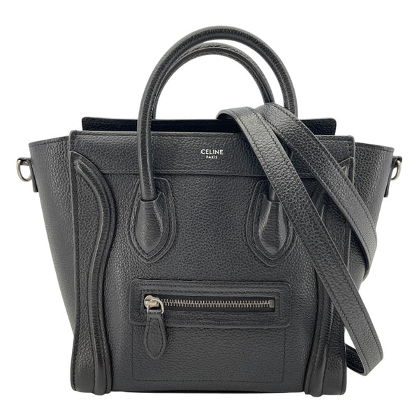 【新品同様・レア】セリーヌ CELINE ラゲージ ナノ ショッパー バッグ セリーヌ CELINE ラゲージナノショッパー 189243 ブラック レザー
