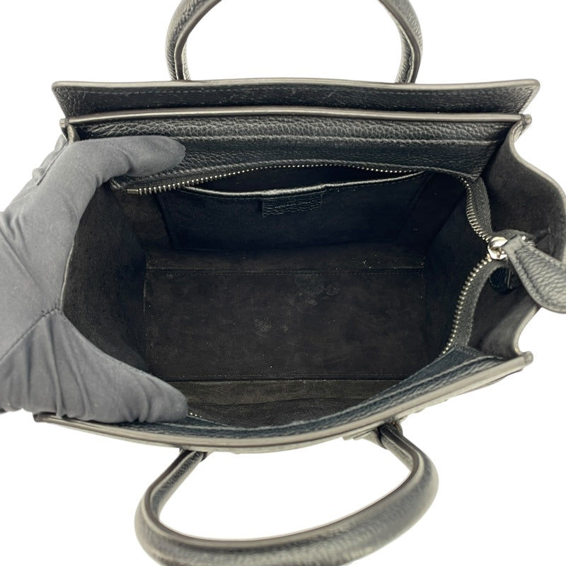 セリーヌ CELINE ラゲージナノショッパー 189243 ブラック レザー レディース ショルダーバッグ
