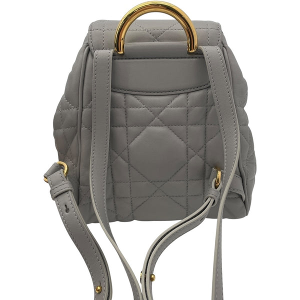 クリスチャン・ディオール Christian Dior Dior Caro バックパック スモール グレー GD金具 ラムスキン レディース リュック・デイパック