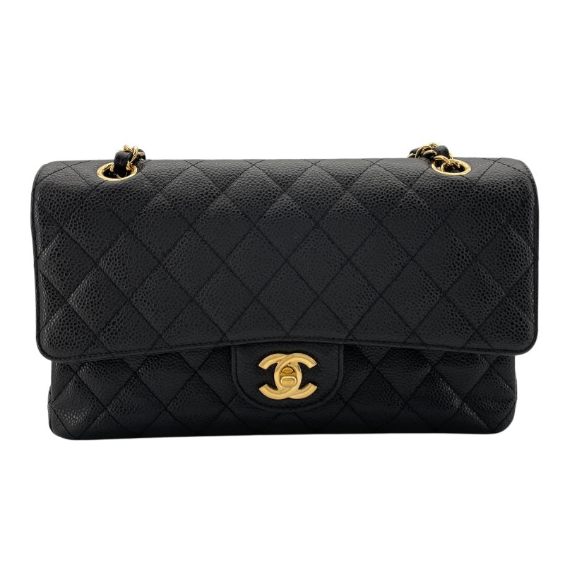 シャネル CHANEL マトラッセ25 A01112 15番台 ブラック GD金具 キャビアスキン レディース ショルダーバッグ