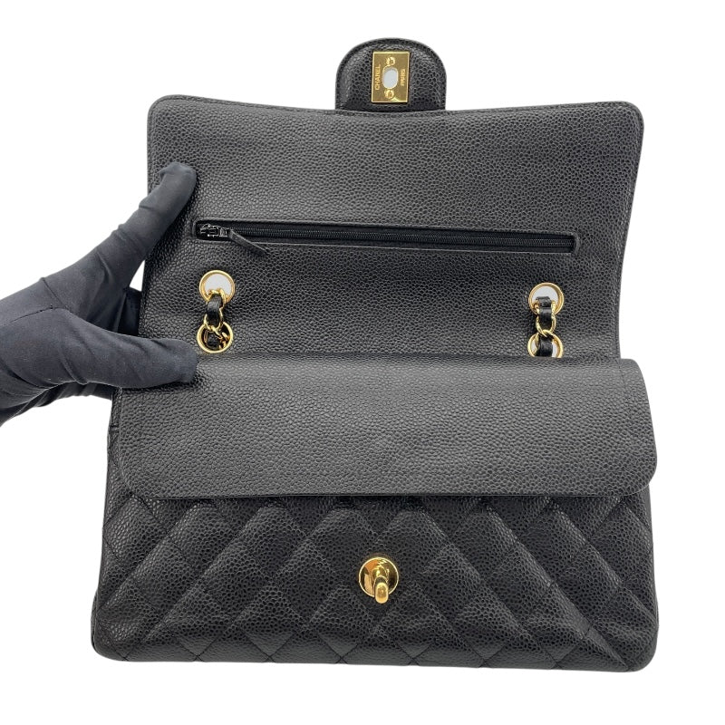 シャネル CHANEL マトラッセ25 A01112 15番台 ブラック GD金具 キャビアスキン レディース ショルダーバッグ