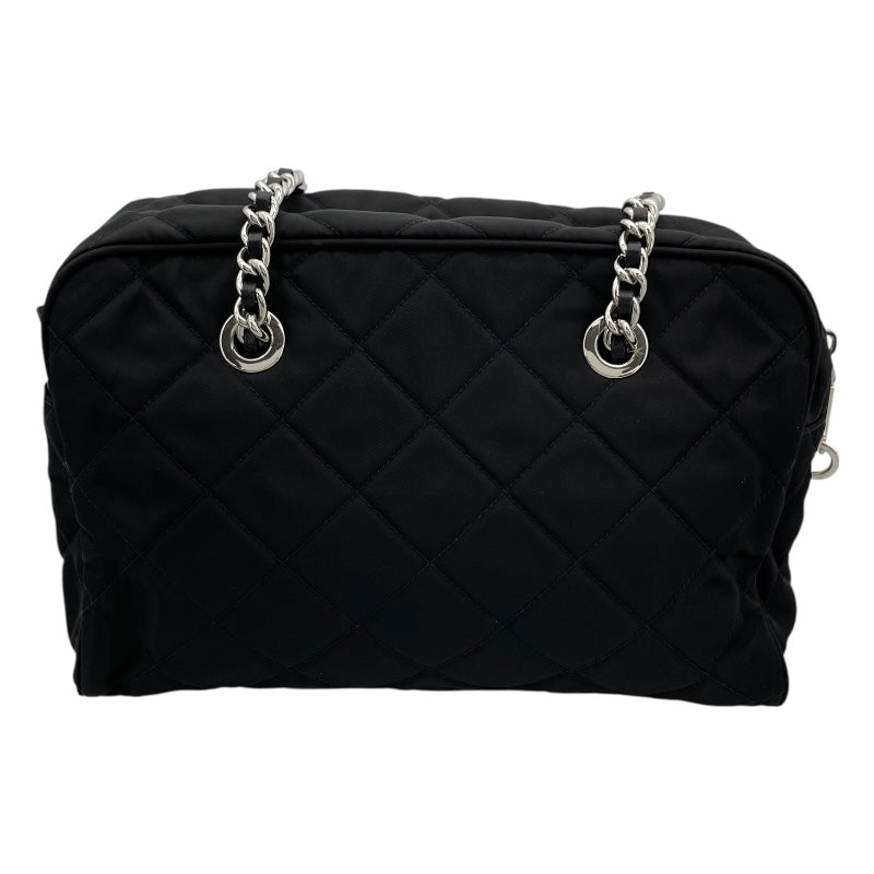 プラダ PRADA インプント チェーンショルダーバック 1BB903 ブラック キルティングナイロン レディース トートバッグ