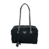 プラダ PRADA インプント チェーンショルダーバック 1BB903 ブラック キルティングナイロン レディース トートバッグ