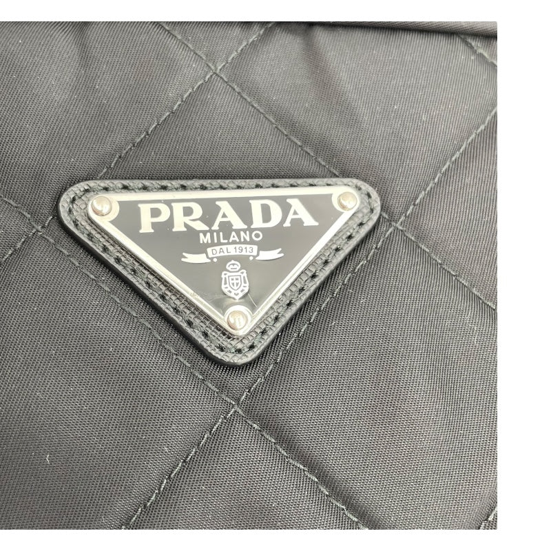 プラダ PRADA インプント チェーンショルダーバック 1BB903 ブラック キルティングナイロン レディース トートバッグ