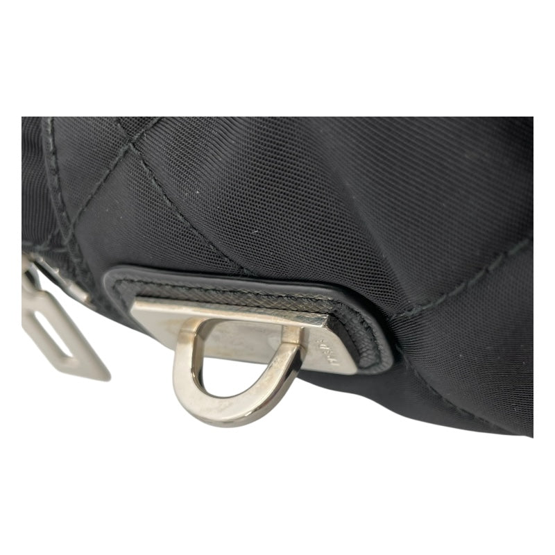 プラダ PRADA インプント チェーンショルダーバック 1BB903 ブラック キルティングナイロン レディース トートバッグ