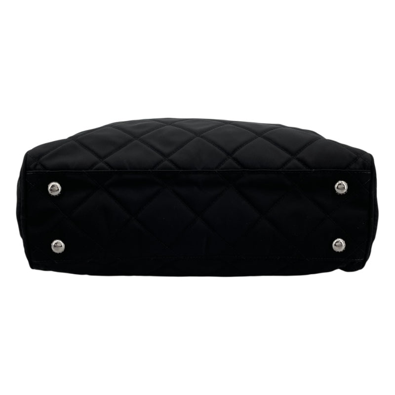 プラダ PRADA インプント チェーンショルダーバック 1BB903 ブラック キルティングナイロン レディース トートバッグ
