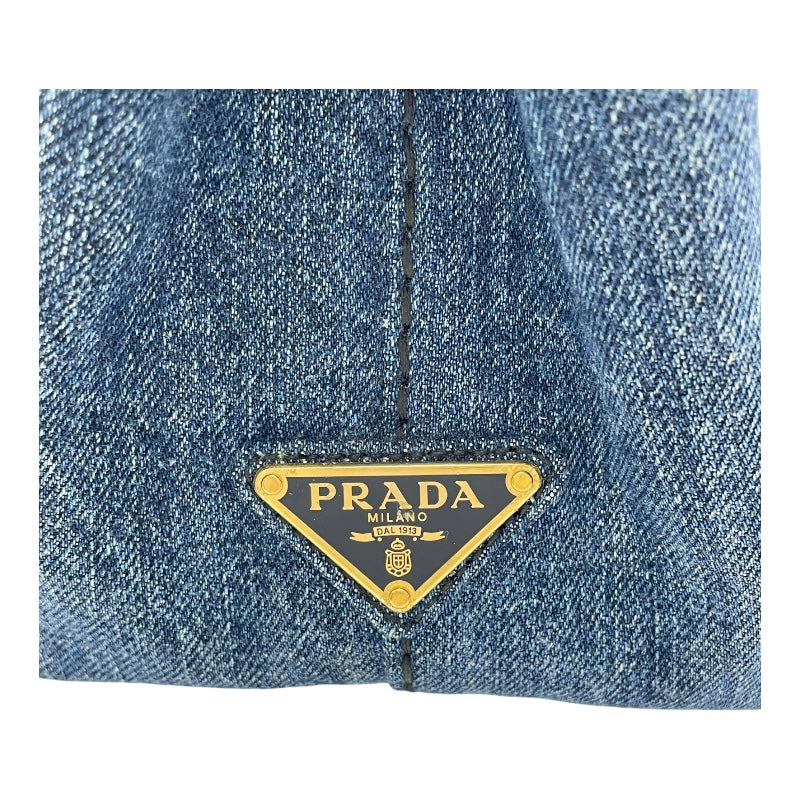 美品 Prada プラダ カナパ デニム ミニサイズ 美品 プラダ カナパ S ミニ デニム トートバッグ ギャラ付き