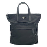 プラダ PRADA Re-Nylon サフィアーノ レザートートバッグ 2VG098 ブラック ナイロン メンズ トートバッグ