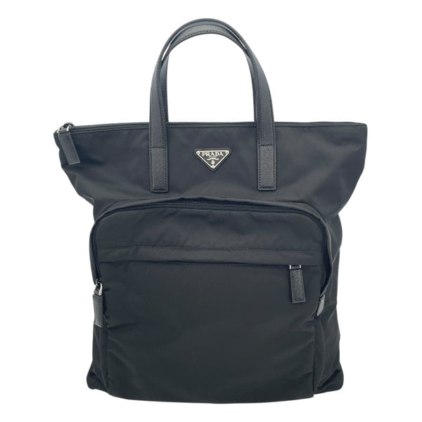 プラダ PRADA Re-Nylon サフィアーノ レザートートバッグ 2VG098 ブラック ナイロン メンズ トートバッグ
