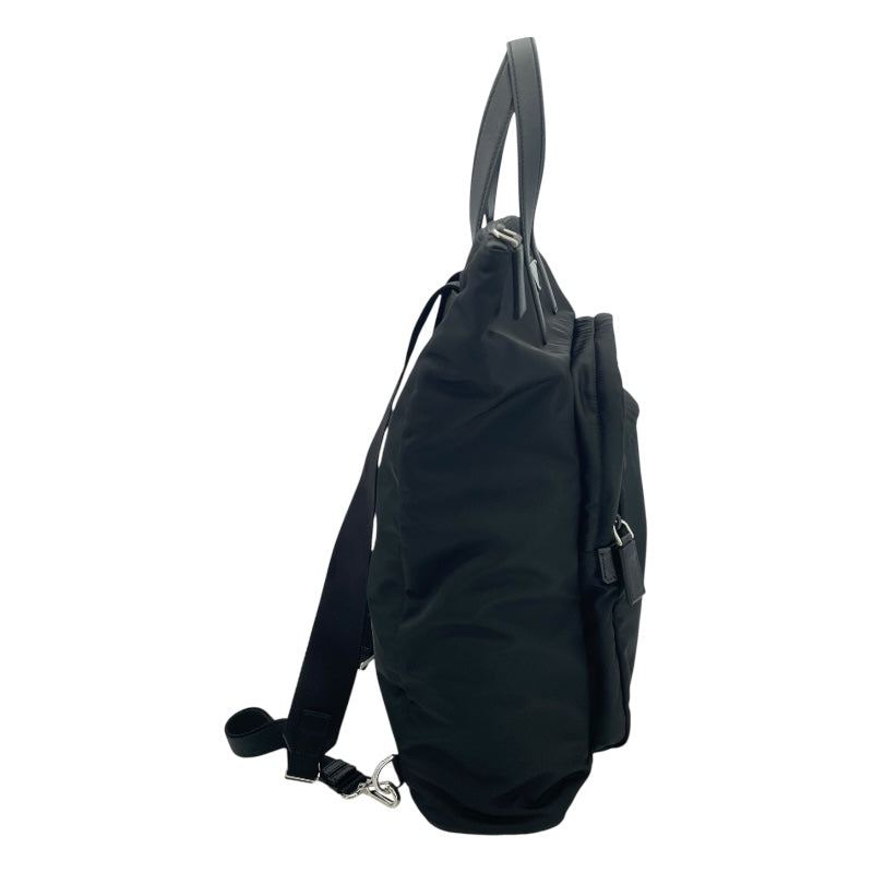 プラダ PRADA Re-Nylon サフィアーノ レザートートバッグ 2VG098 ブラック ナイロン メンズ トートバッグ