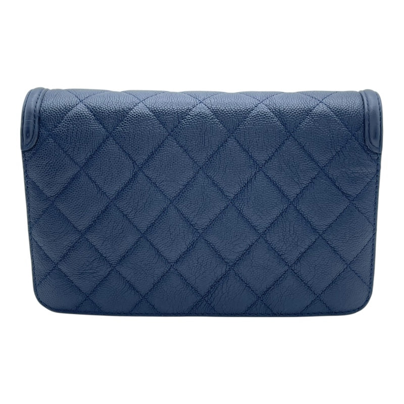 シャネル CHANEL CCフィリグリーチェーンバッグ A93340 25番台 ネイビー キャビアスキン レディース ショルダーバッグ