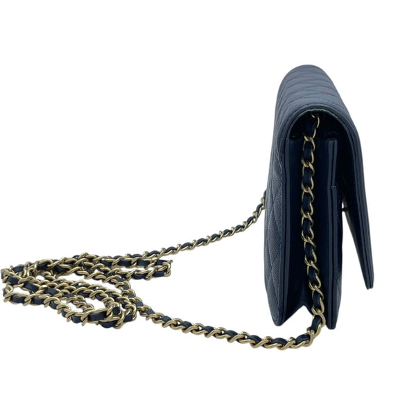 シャネル CHANEL CCフィリグリーチェーンバッグ A93340 25番台 ネイビー キャビアスキン レディース ショルダーバッグ
