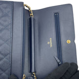 シャネル CHANEL CCフィリグリーチェーンバッグ A93340 25番台 ネイビー キャビアスキン レディース ショルダーバッグ
