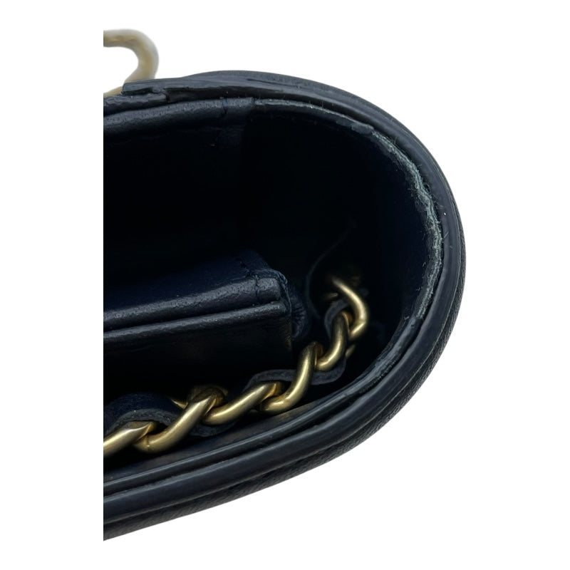 シャネル CHANEL CCフィリグリーチェーンバッグ A93340 25番台 ネイビー キャビアスキン レディース ショルダーバッグ