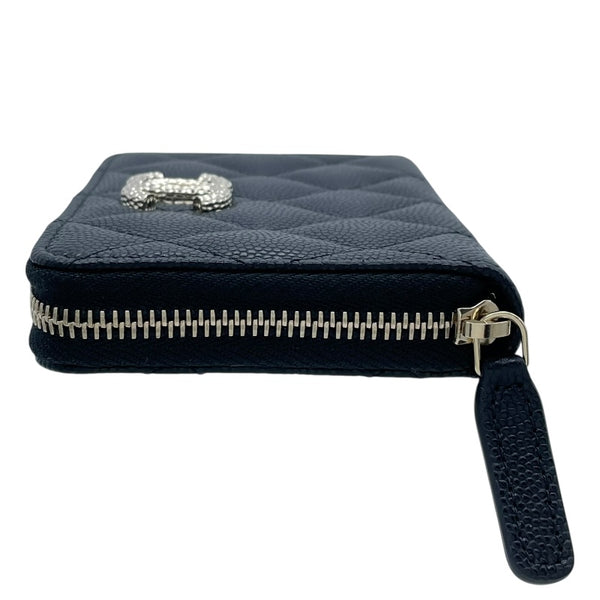 シャネル CHANEL 二つ折り財布 AP4085 ランダムシリアル ブラック GD金具 キャビアスキン レディース 二つ折り財布
