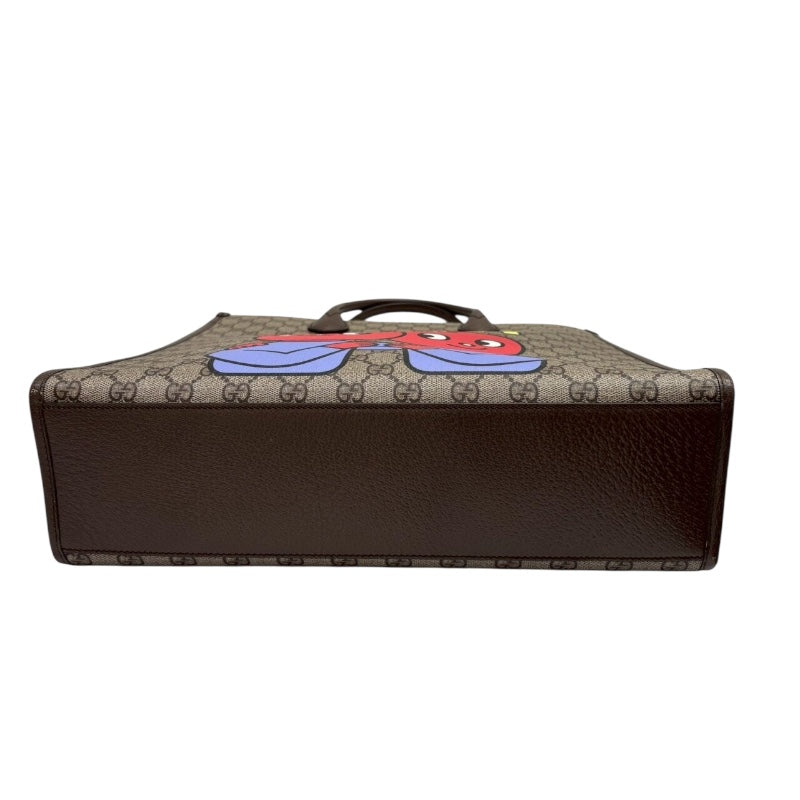 グッチ GUCCI GGスプリーム チェリープリント トートバッグ 703264 ブラウン GGスプリームキャンバス/レザー ユニセックス トートバッグ