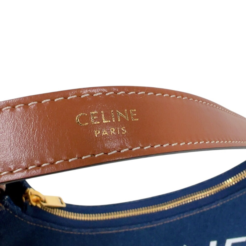 セリーヌ CELINE アヴァバッグ 193952 ブルー　ゴールド金具 デニムジャンバス レディース ショルダーバッグ