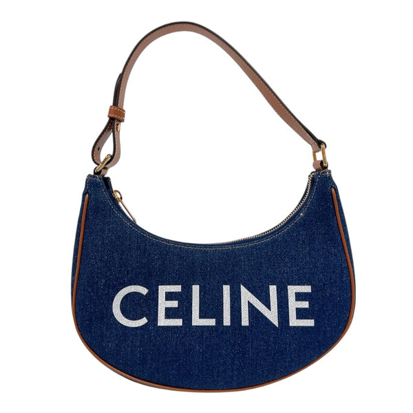 セリーヌ CELINE アヴァバッグ 193952 ブルー　ゴールド金具 デニムジャンバス レディース ショルダーバッグ