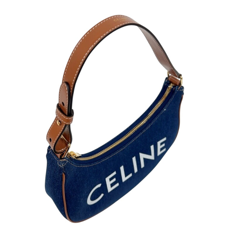 セリーヌ CELINE アヴァバッグ 193952 ブルー　ゴールド金具 デニムジャンバス レディース ショルダーバッグ