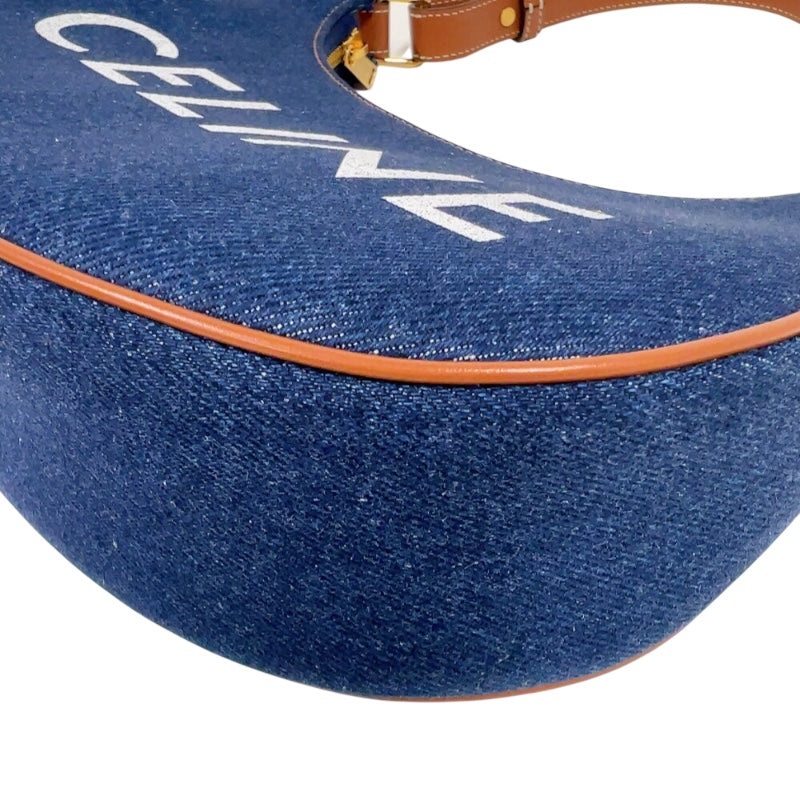セリーヌ CELINE アヴァバッグ 193952 ブルー　ゴールド金具 デニムジャンバス レディース ショルダーバッグ