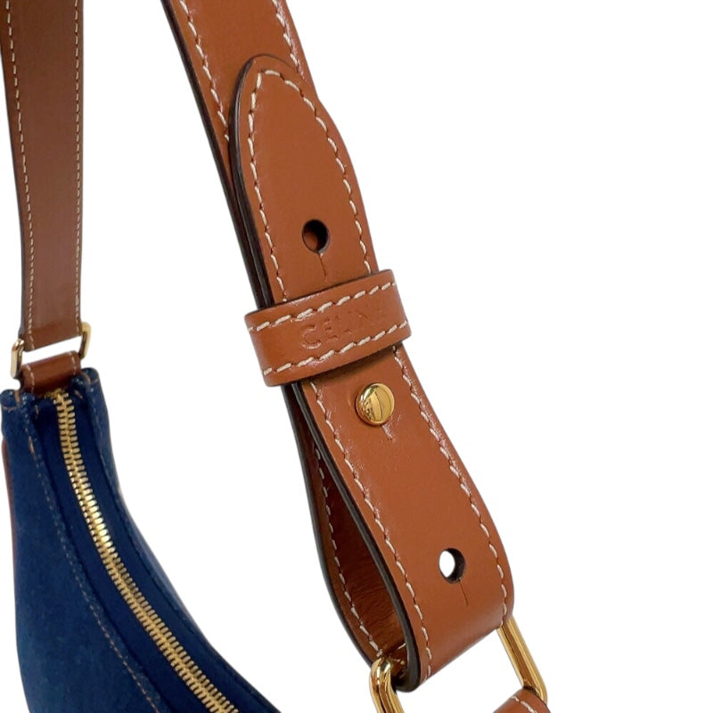セリーヌ CELINE アヴァバッグ 193952 ブルー　ゴールド金具 デニムジャンバス レディース ショルダーバッグ