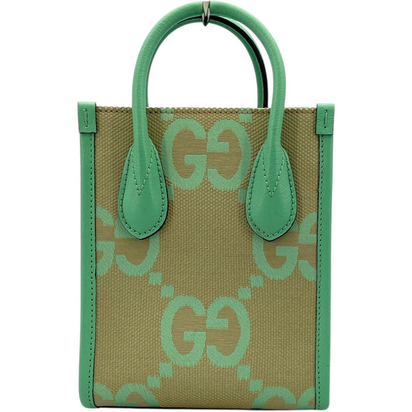 グッチ GUCCI ジャンボGG ミニトート 671623 グリーン/ベージュ ジャンボGGキャンバス レディース ショルダーバッグ