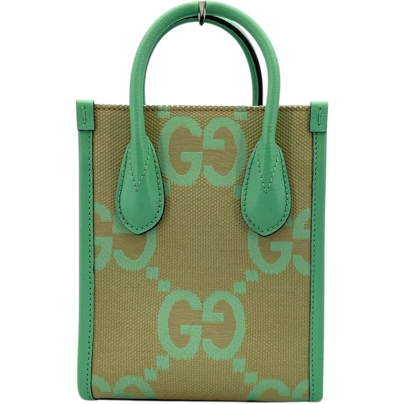 グッチ GUCCI ジャンボGG ミニトート 671623 グリーン/ベージュ ジャンボGGキャンバス レディース ショルダーバッグ