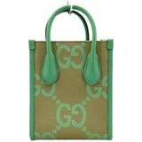 グッチ GUCCI ジャンボGG ミニトート 671623 グリーン/ベージュ ジャンボGGキャンバス レディース ショルダーバッグ