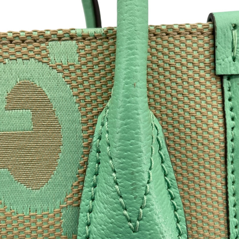 グッチ GUCCI ジャンボGG ミニトート 671623 グリーン/ベージュ ジャンボGGキャンバス レディース ショルダーバッグ