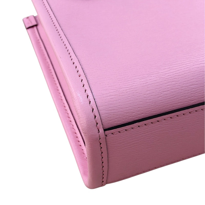 グッチ GUCCI ミニトート ばなにゃコラボ 671623 ピンク レザー レディース ショルダーバッグ