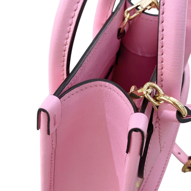 グッチ GUCCI ミニトート ばなにゃコラボ 671623 ピンク レザー レディース ショルダーバッグ