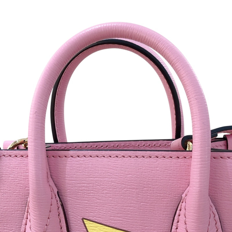 グッチ GUCCI ミニトート ばなにゃコラボ 671623 ピンク レザー レディース ショルダーバッグ