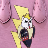 グッチ GUCCI ミニトート ばなにゃコラボ 671623 ピンク レザー レディース ショルダーバッグ