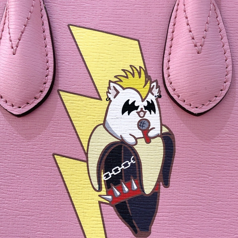 グッチ GUCCI ミニトート ばなにゃコラボ 671623 ピンク レザー レディース ショルダーバッグ