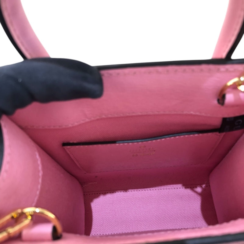 グッチ GUCCI ミニトート ばなにゃコラボ 671623 ピンク レザー レディース ショルダーバッグ