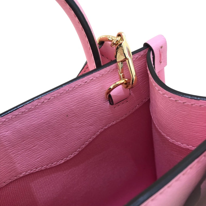 グッチ GUCCI ミニトート ばなにゃコラボ 671623 ピンク レザー レディース ショルダーバッグ